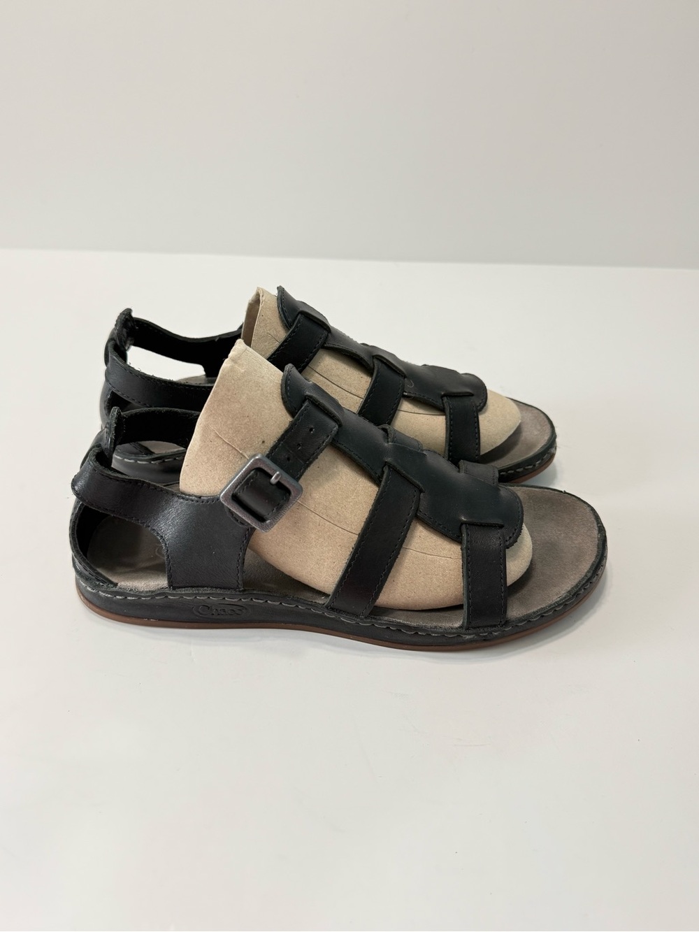 Chaco Aubrey Black Leather Ankle Strap Sandals  Open Toe Women’s Size 7